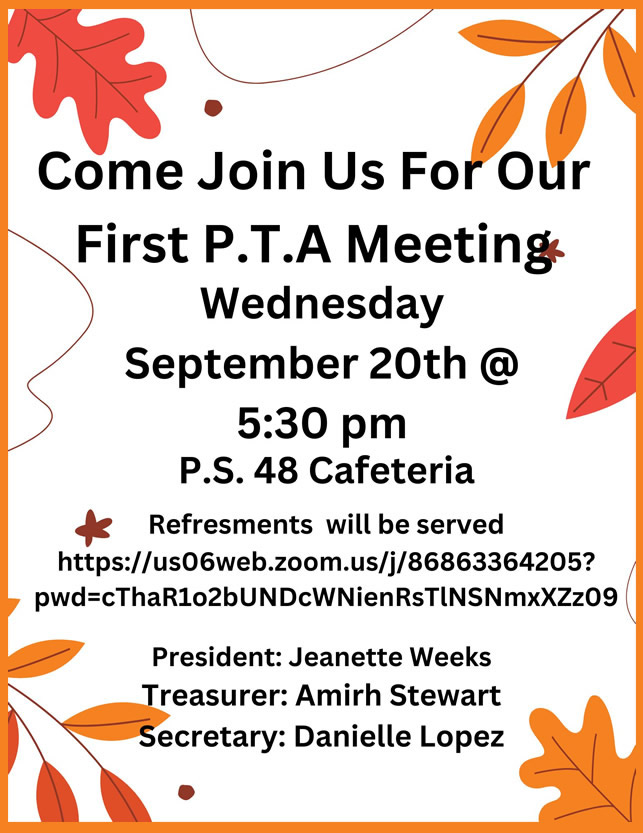 PTA Meeting September 23